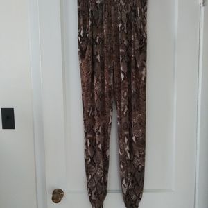 Silky snakeskin pants